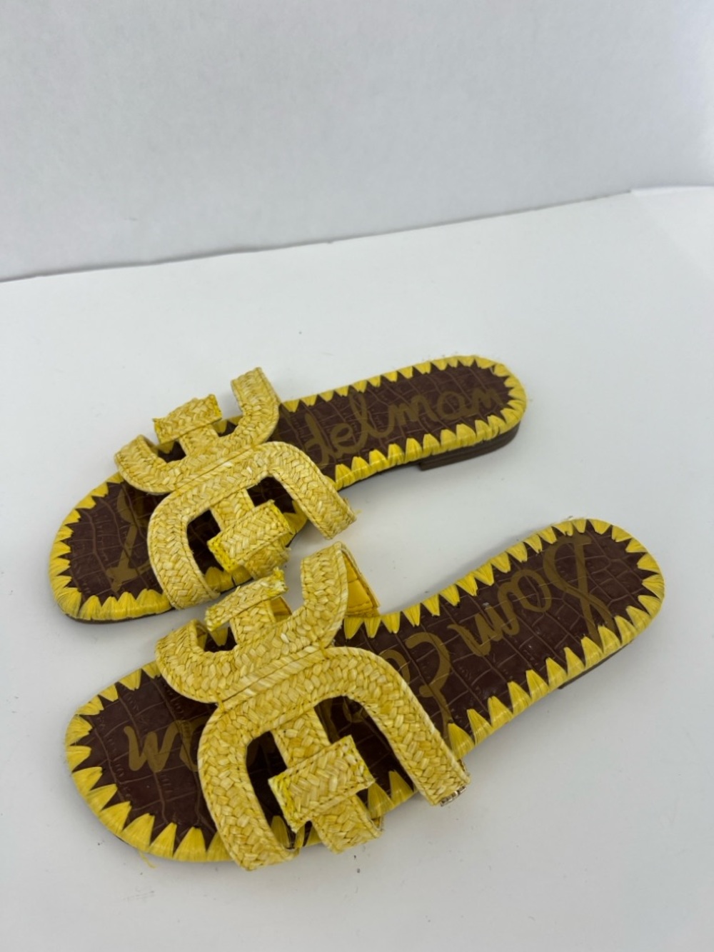 Sam Edelman Beckie Yellow Braided Slide Sandals - Picture 4 of 7